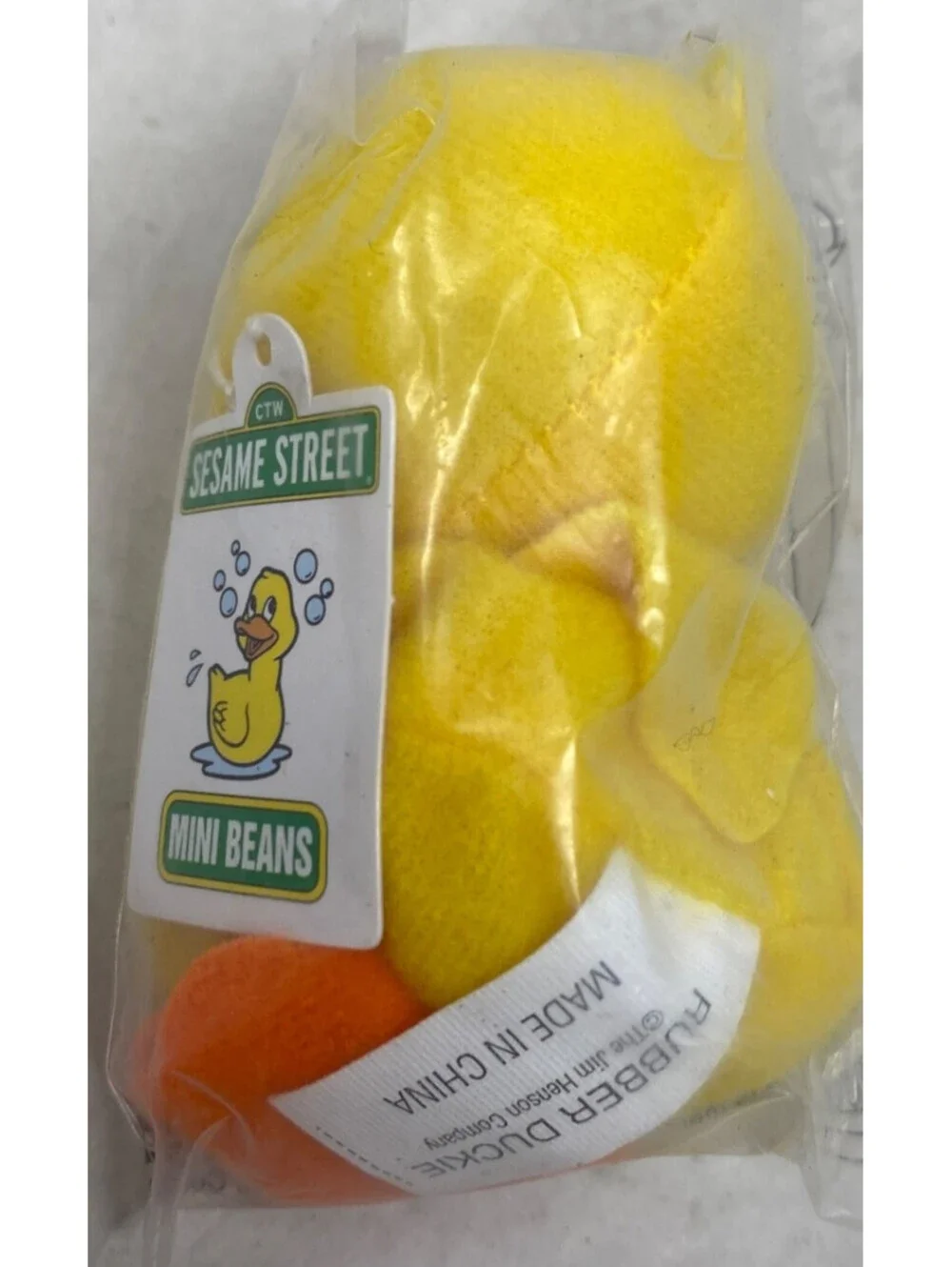 Vintage Kelloggs Sesame Street Rubber Duckie Mini Beans Toy 1999 Tags 3